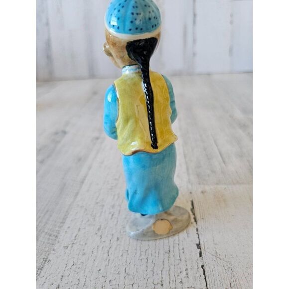 Gort wong li blue vintage boy Buddha Monk figurine Chinese Japanese priolo statu - Picture 4 of 9
